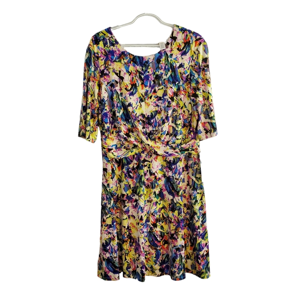 London Times Abstract Colorful Dress New Size‎ 16